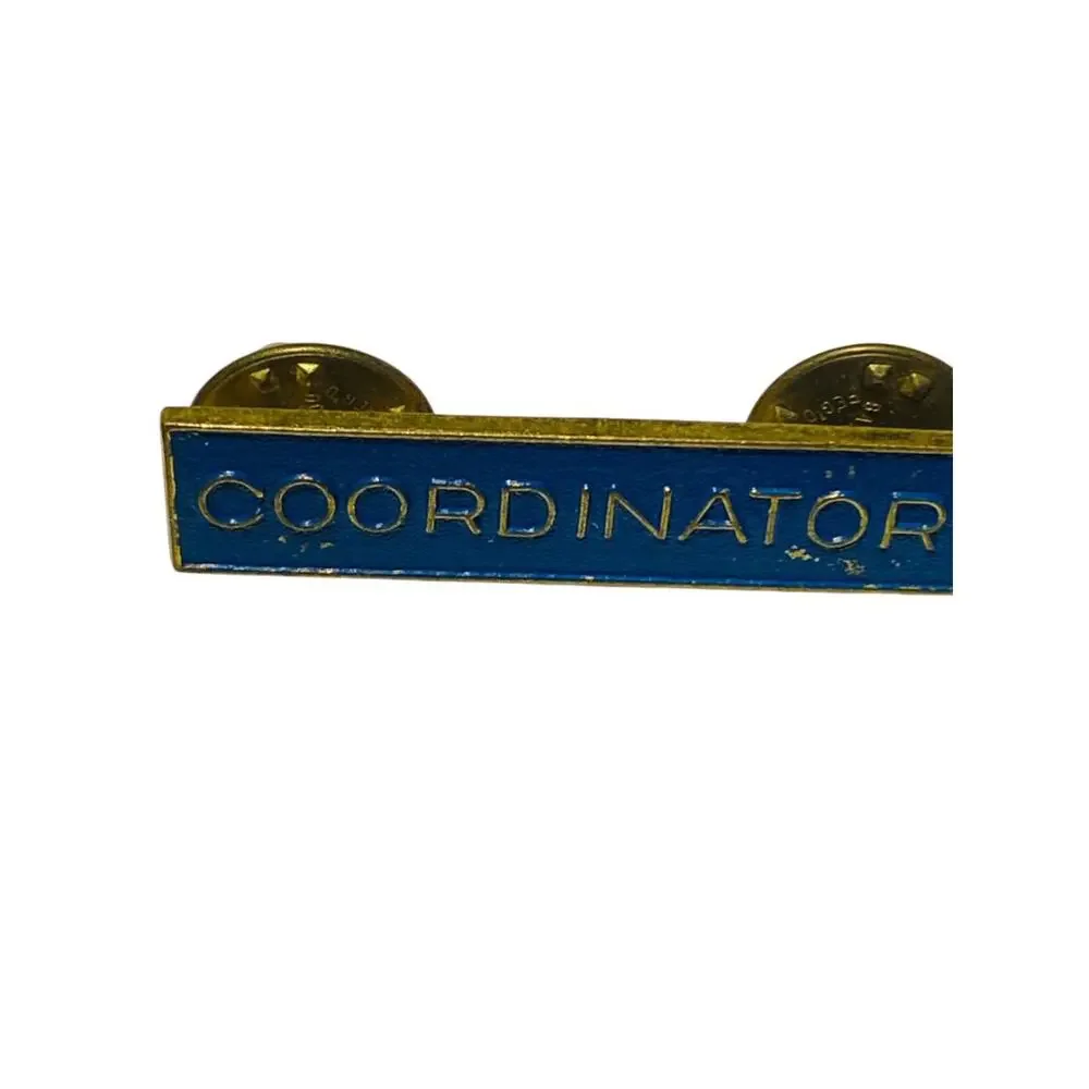 Vintage‎ Bar Pin Coordinator Blue Goldtone 1.5